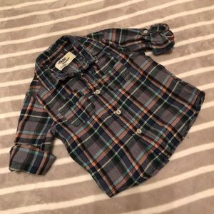 Infant boy button down flannel shirt